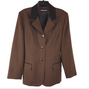 Vintage Gingham Brown Black Blazer